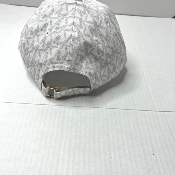 MICHAEL KORS Monogram MK Logo Baseball Cap Hat 538801C White NWOT - Picture 3 of 9